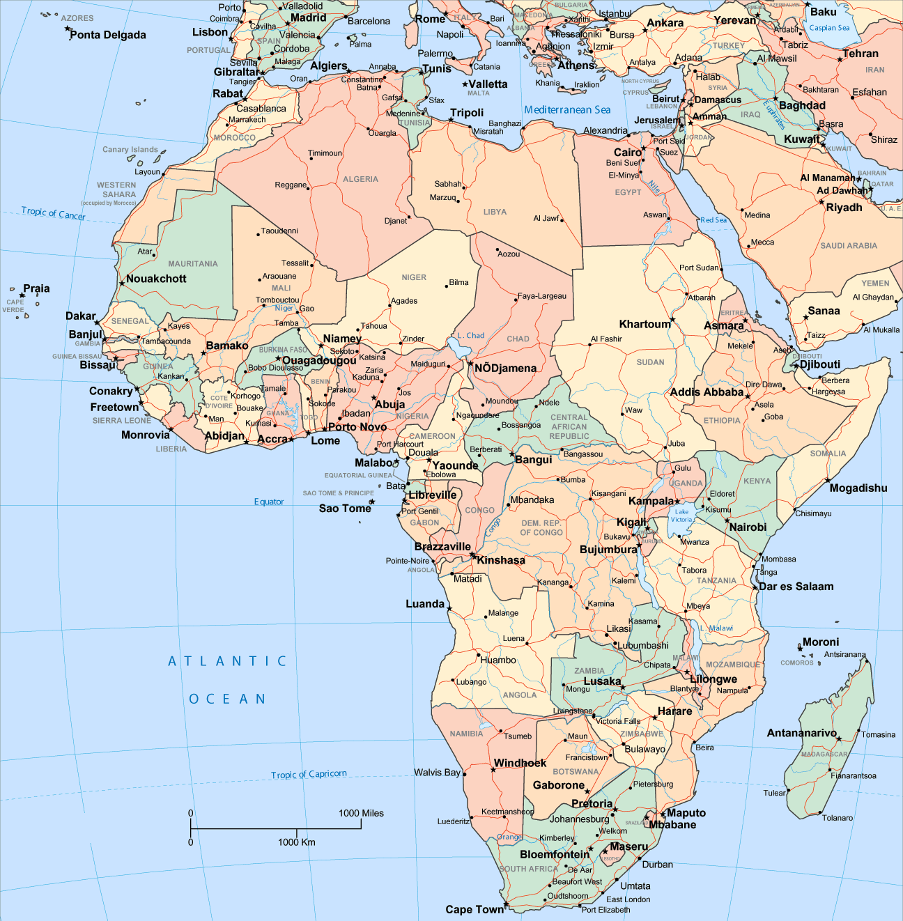 Africa Map Cities