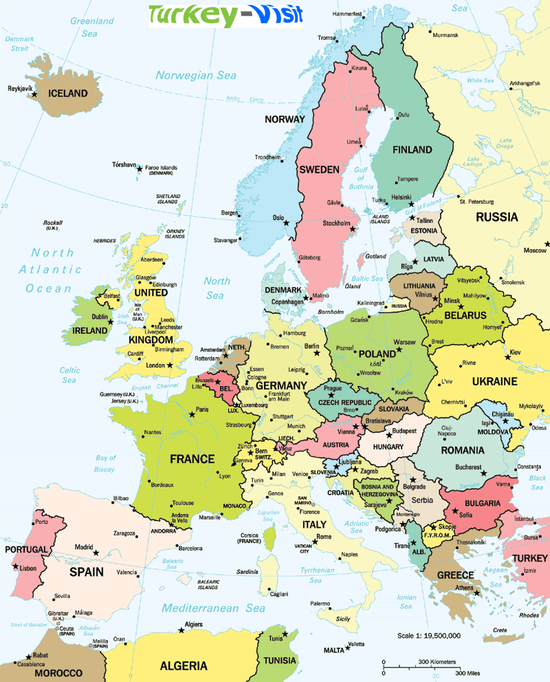 europe map cities