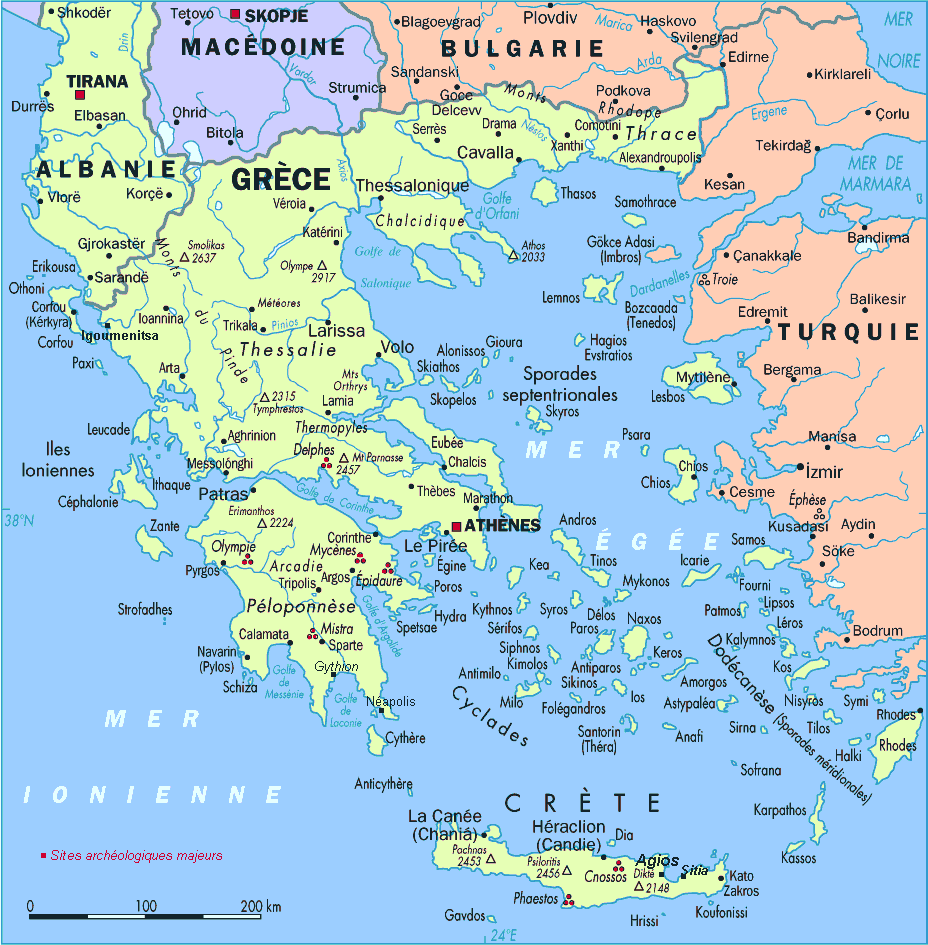 greece italy map