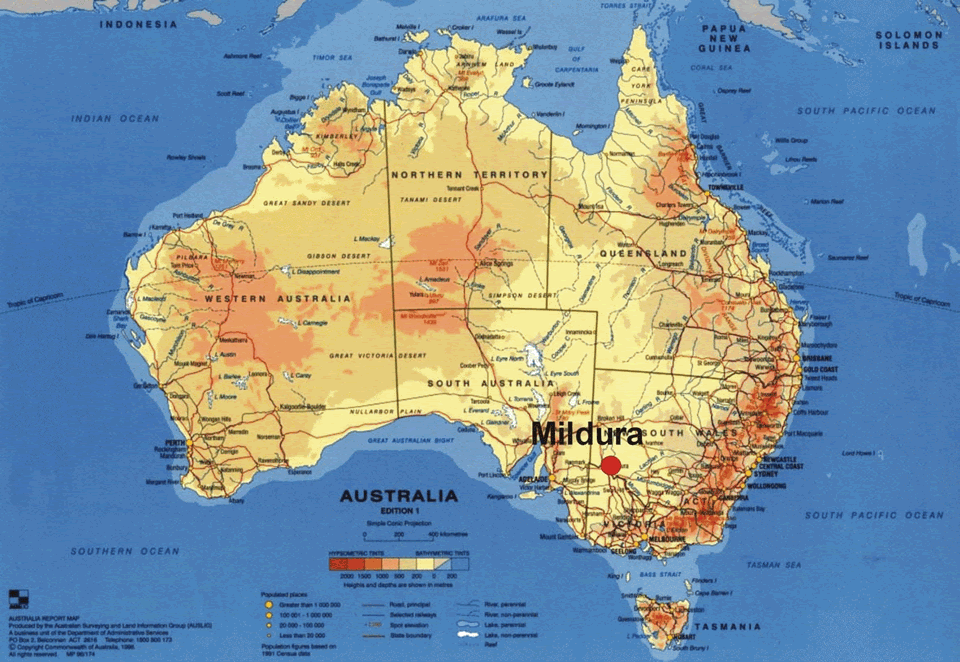 Map Of Mildura And Surrounding Towns Mildura Map