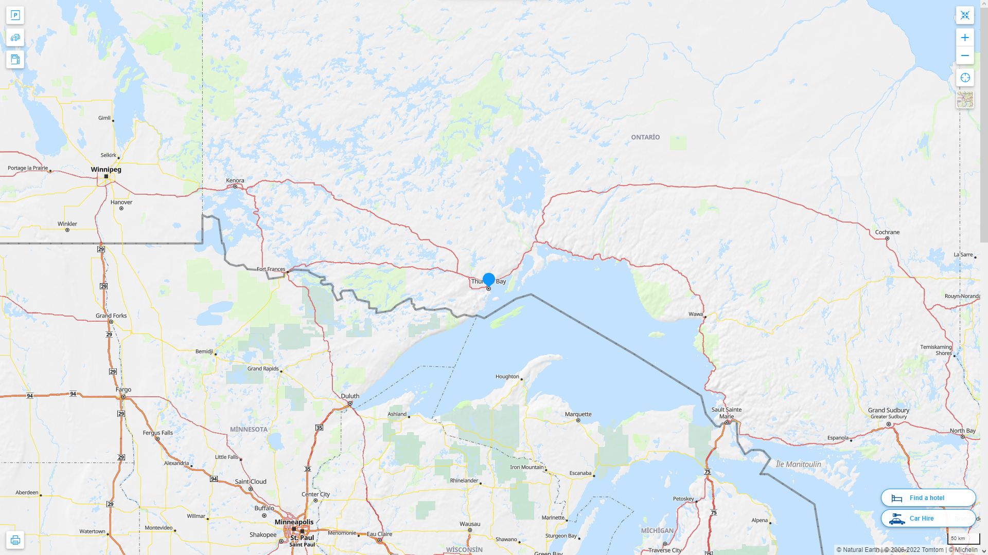 Thunder Bay Map - Canada