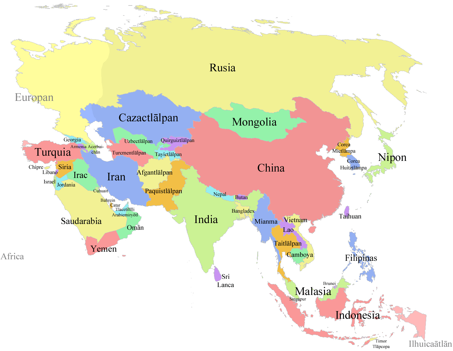 political map of asia and europe