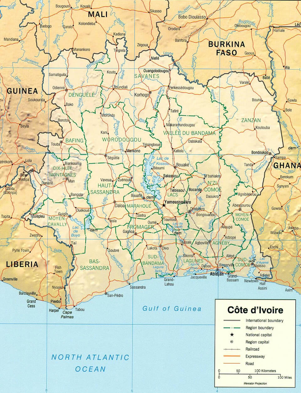 Cote d'Ivoire Map