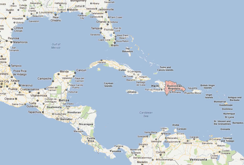 Map Of The Dominican Republic In The Caribbean Map Of Dominican Republic Caribbean