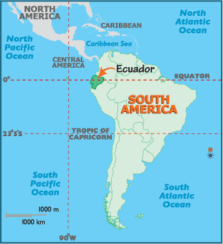 Equator On South America Map Ecuador Map South America