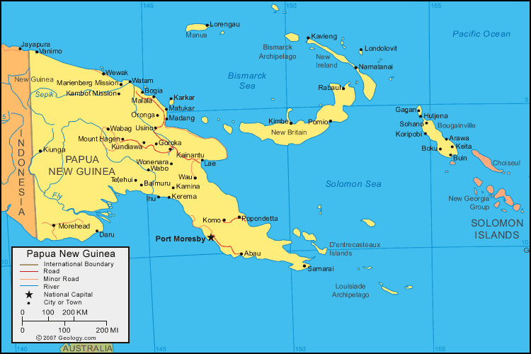 Port Moresby Map - Papua New Guinea