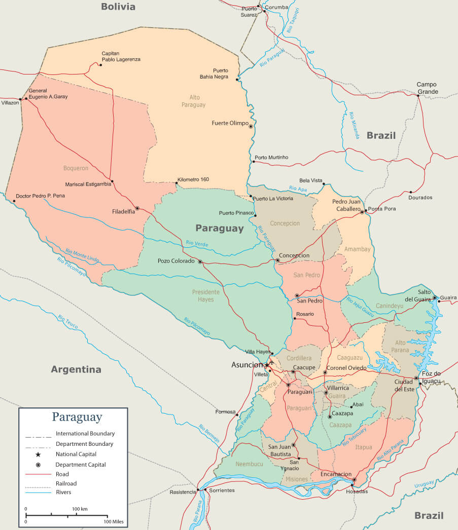 Paraguay Provinces Map