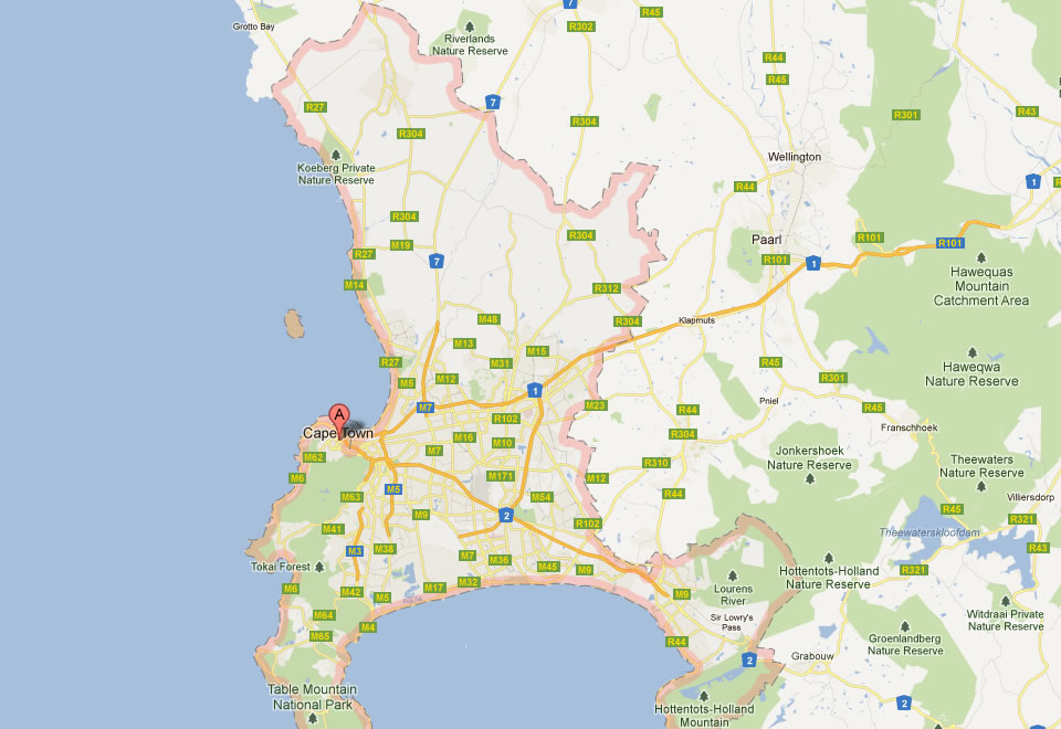 Cape Town Map - South Africa