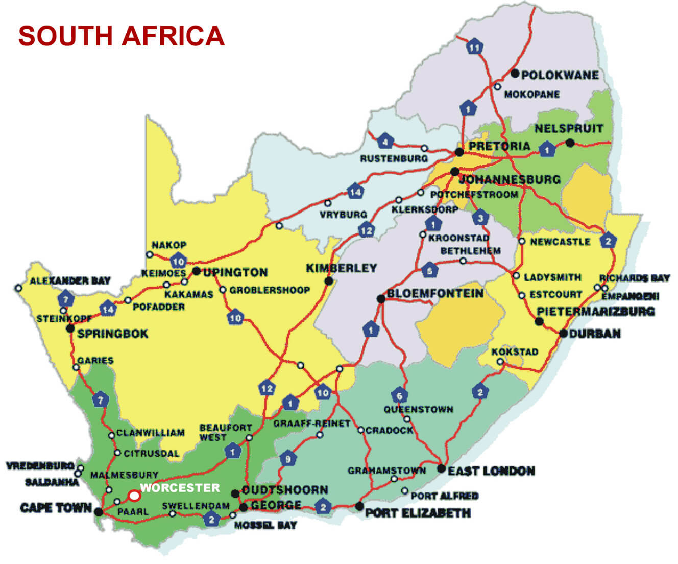 South Africa Map With Provinces And Capital Cities - Cleveland Browns ...