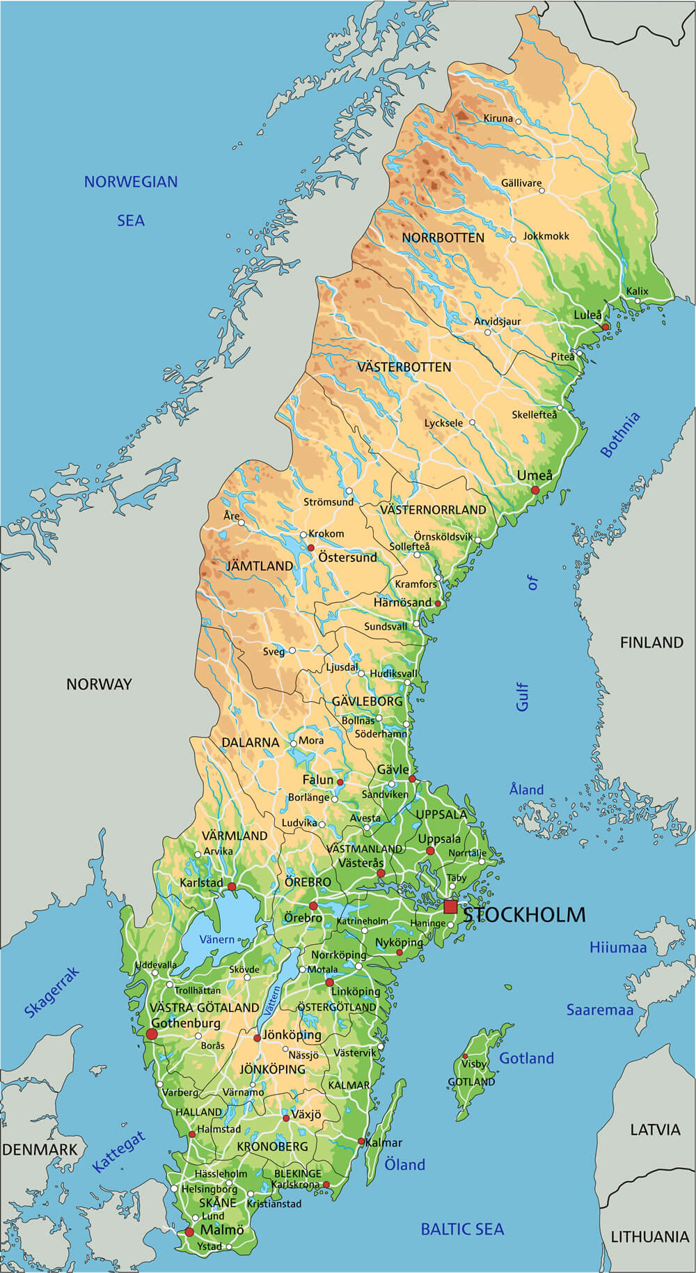 Sverige Sweden Map
