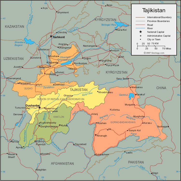 Карта гараути таджикистан