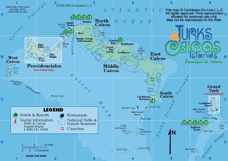 Turks and Caicos Islands Map