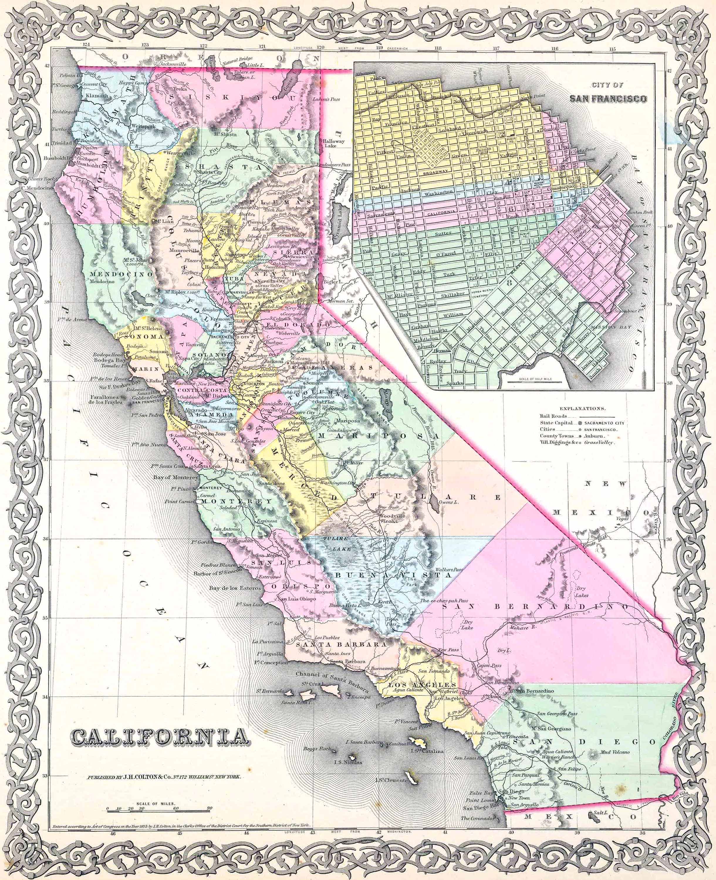 California Historical Map (1856)