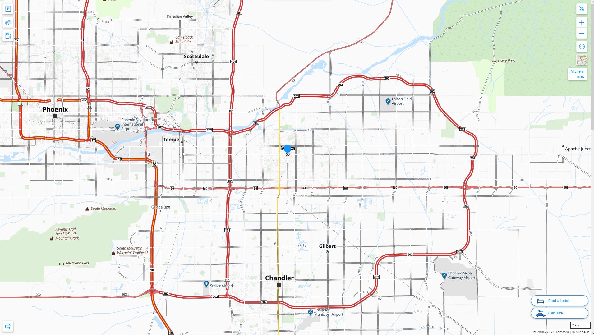 Mesa, Arizona Map