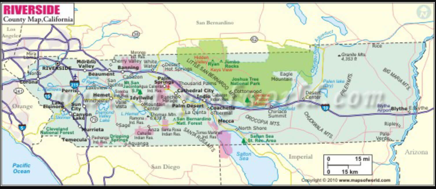 Map Of Riverside County Riverside California Map