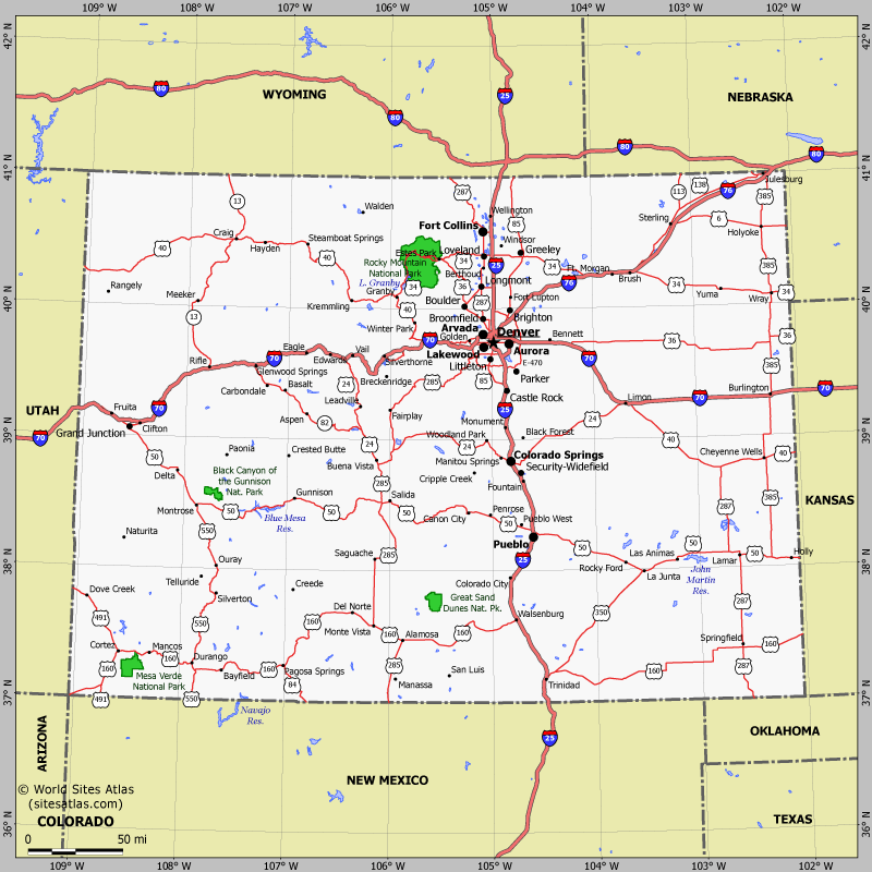 colorado county road map