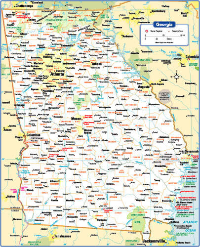 Map of Georgia USA