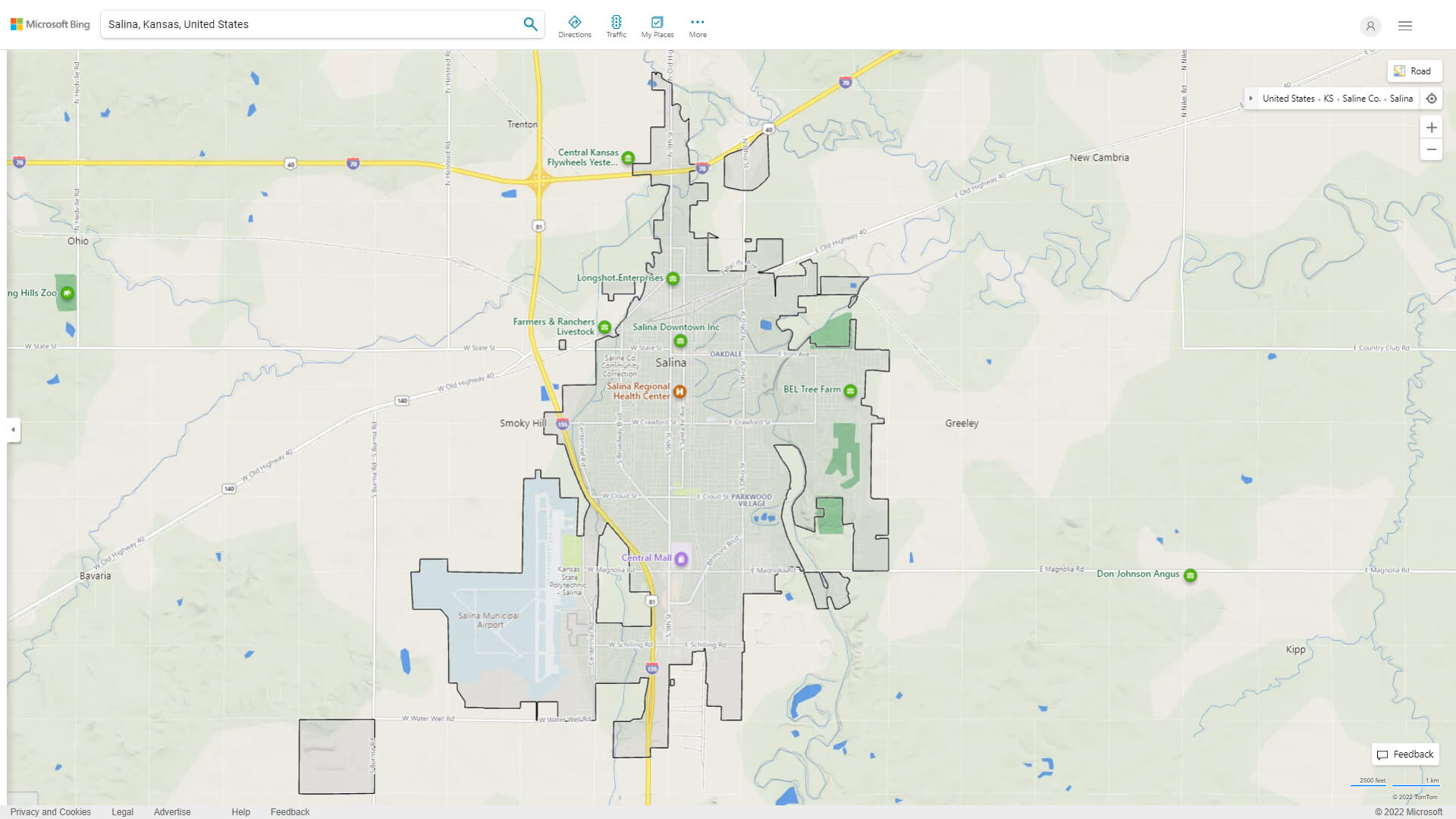 Salina, Kansas Map