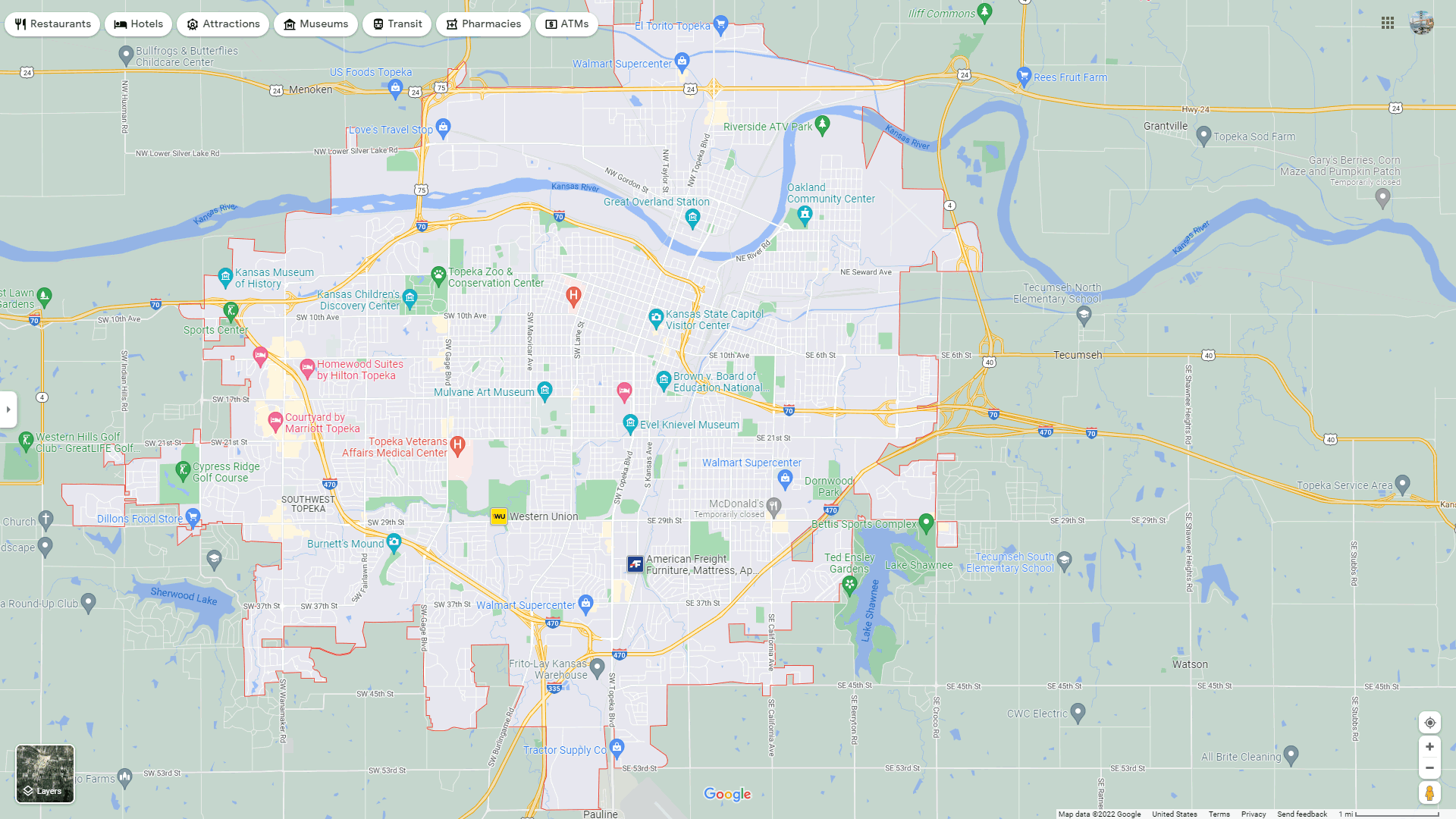 Topeka Kansas Map