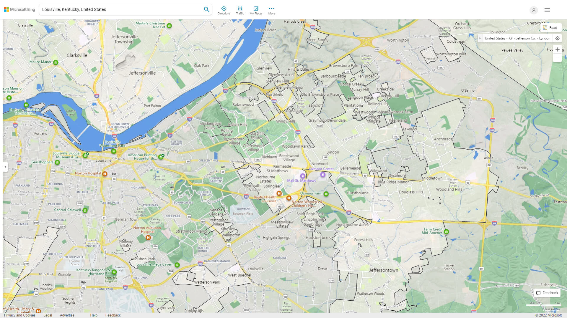 Louisville Kentucky Map