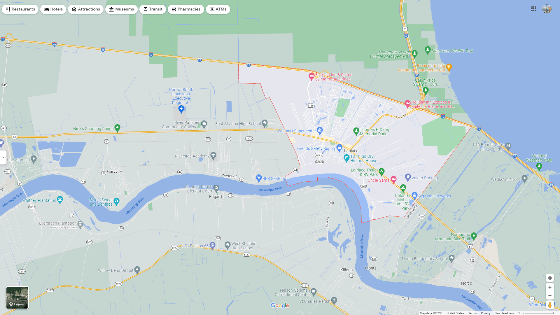 Laplace Louisiana Map - United States