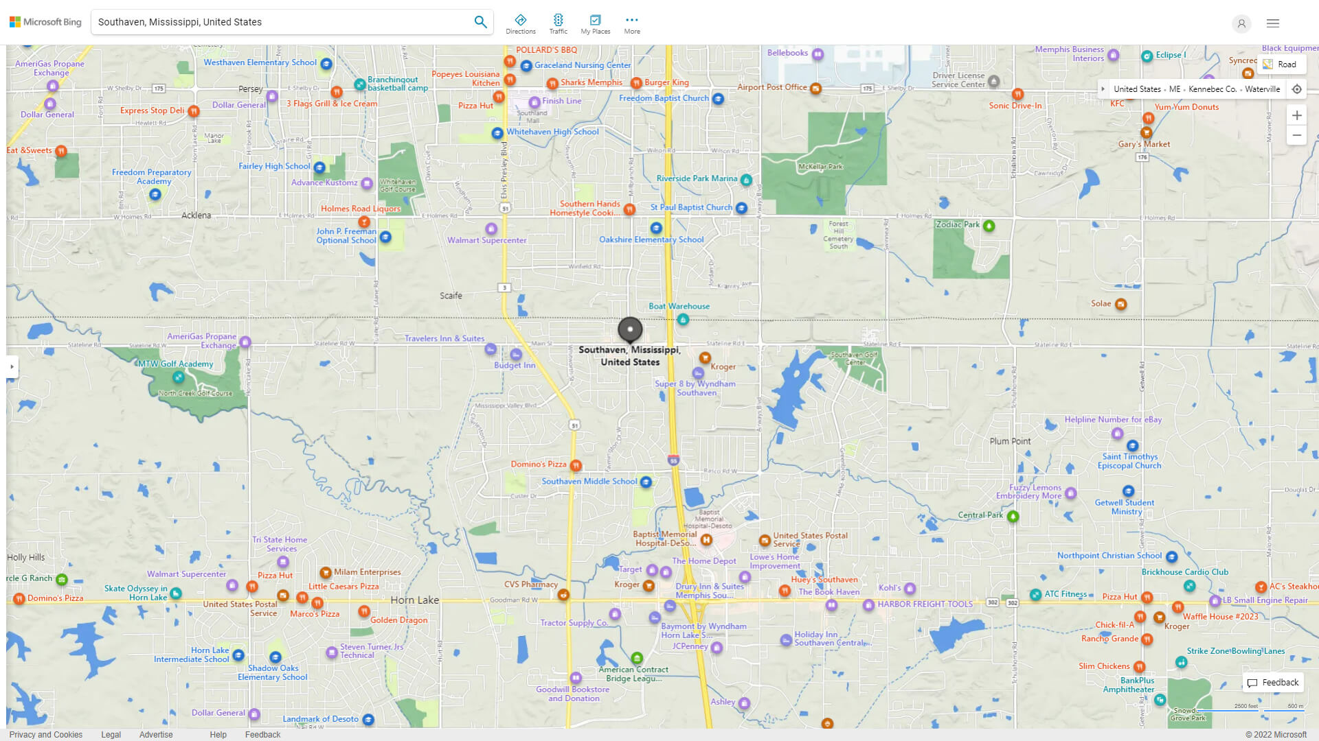 Southaven, Mississippi Map