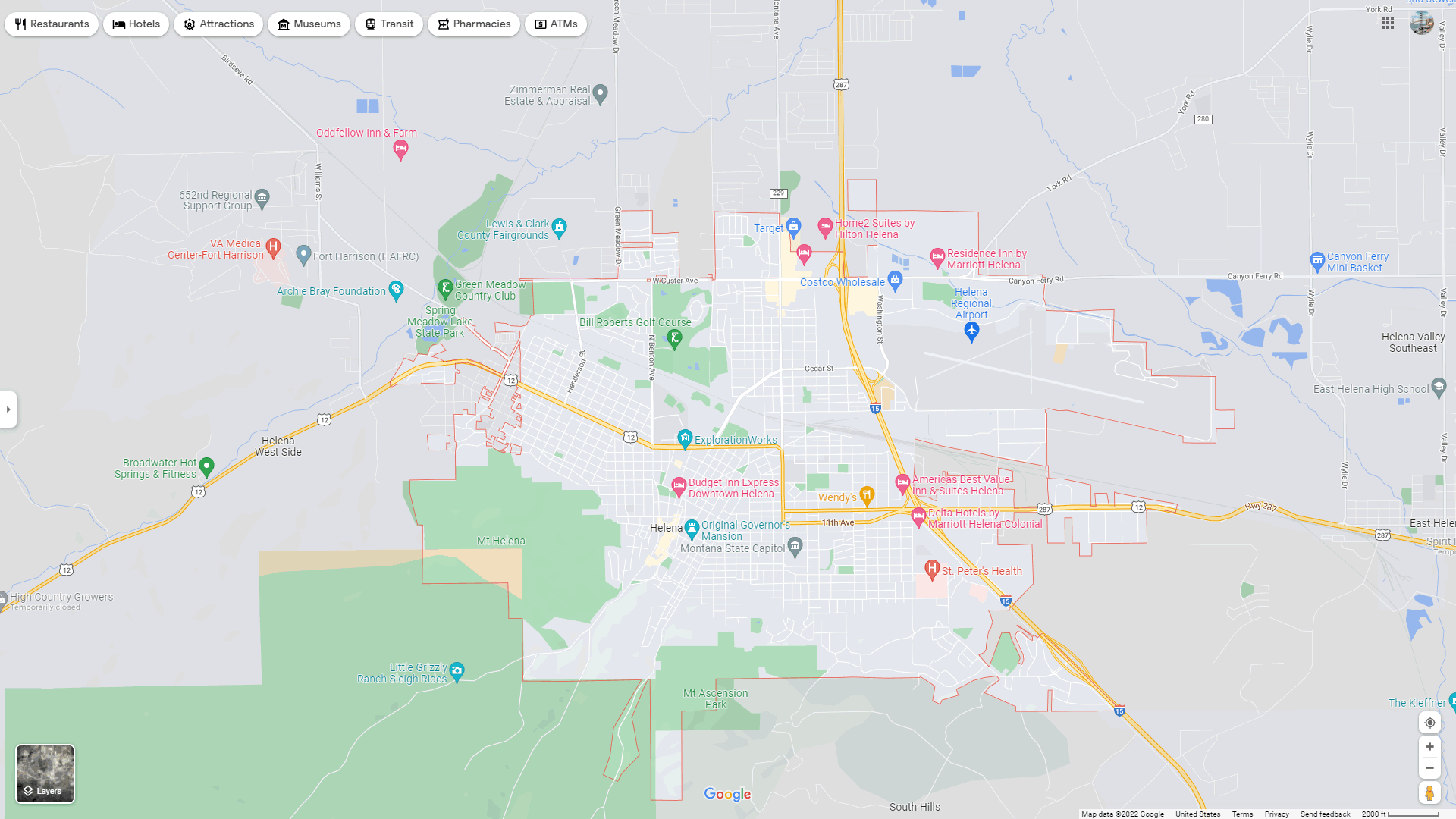 Helena Montana On Map Helena Montana Map