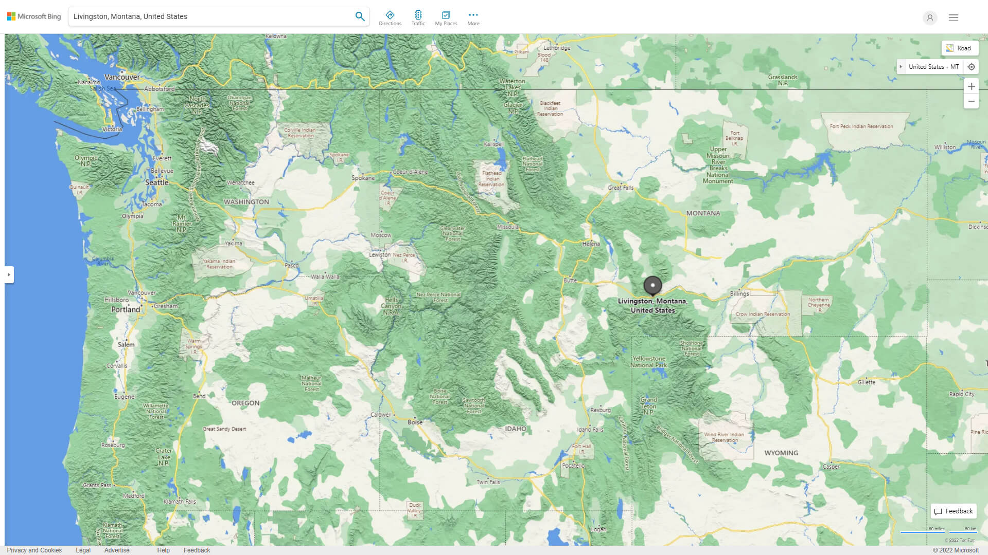 Livingston, Montana Map