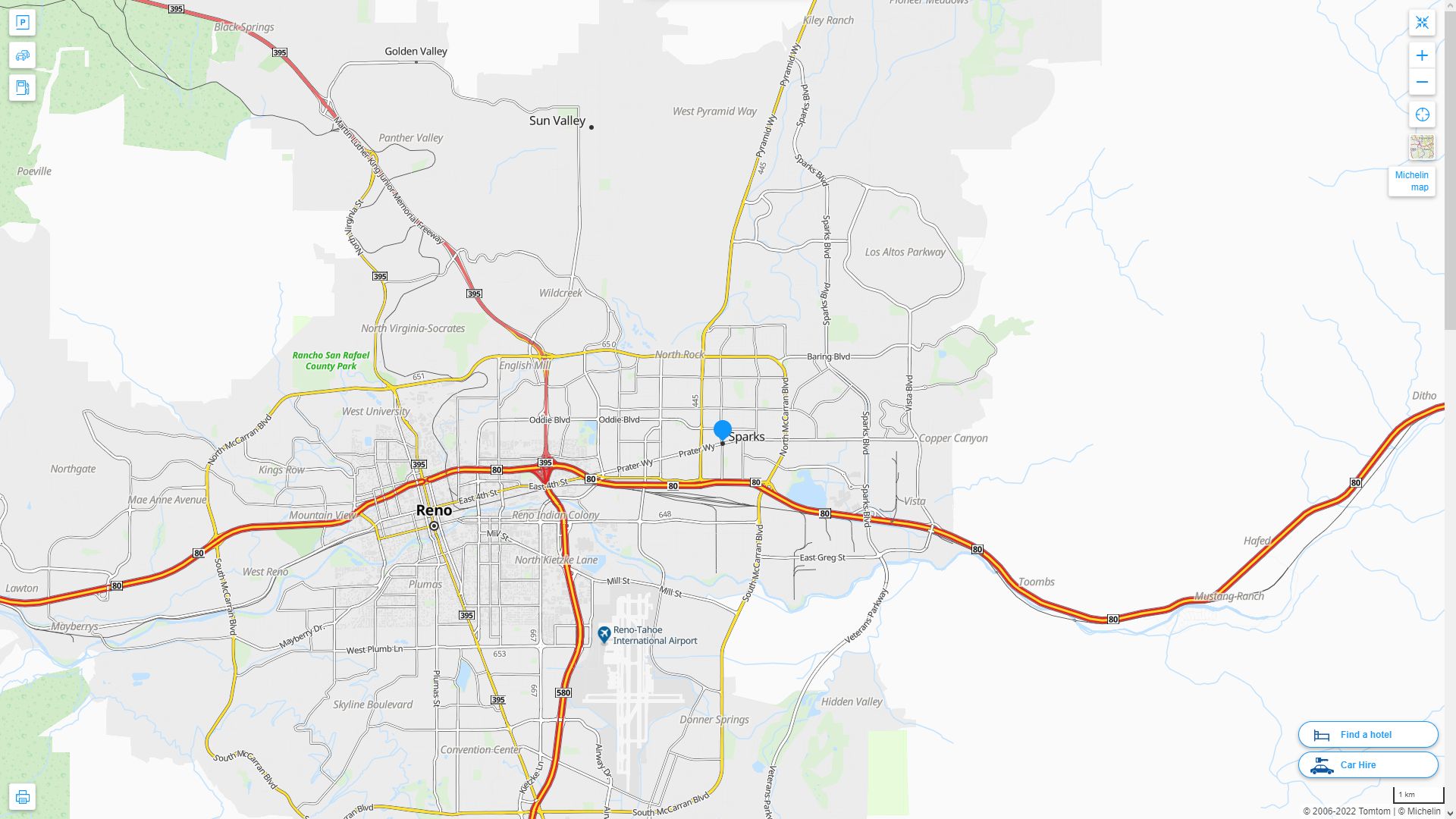 Sparks, Nevada Map