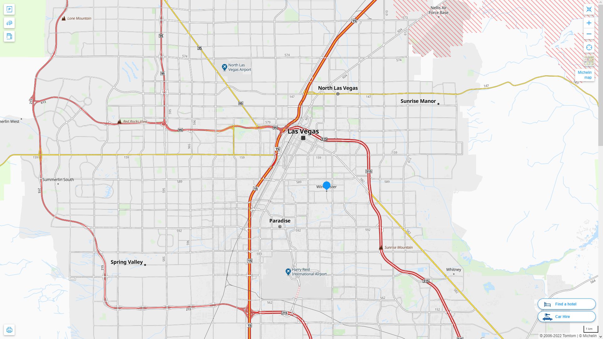 Winchester, Nevada Map