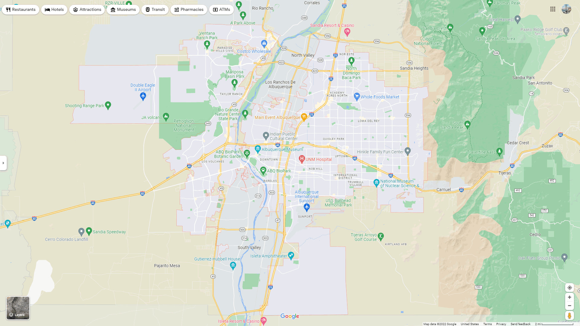 Albuquerque, New Mexico Map