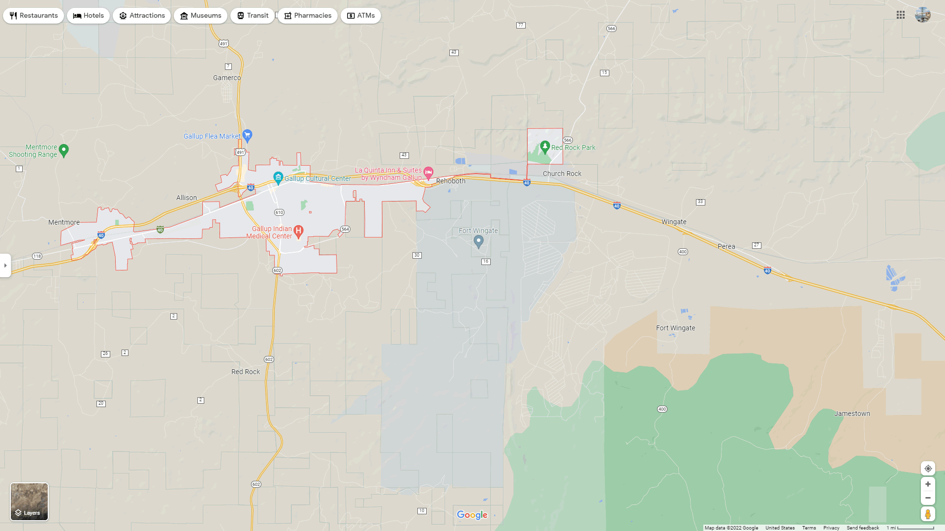 Gallup, New Mexico Map