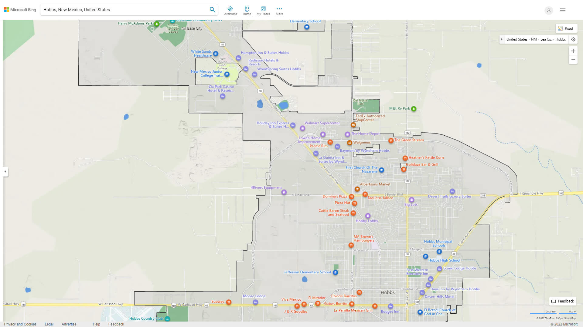 Hobbs, New Mexico Map