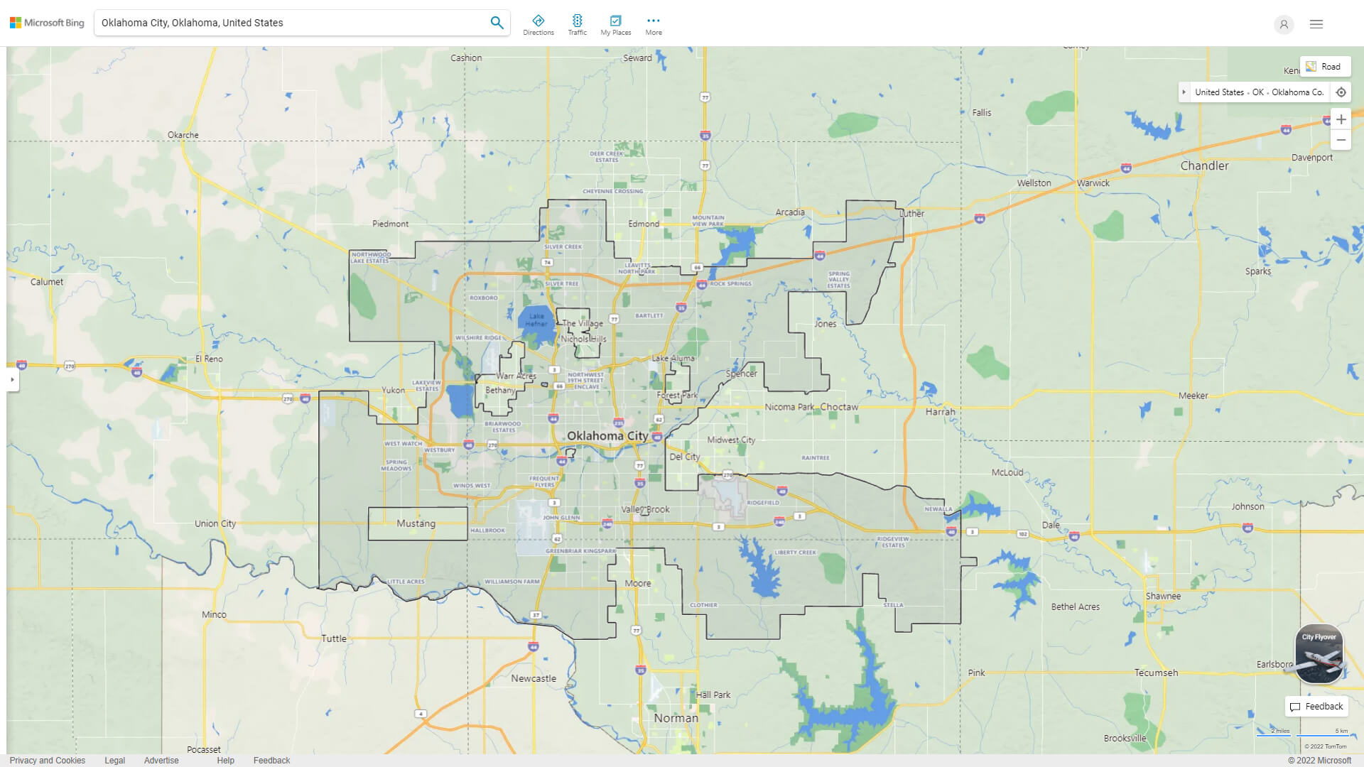 Oklahoma City, Oklahoma Map