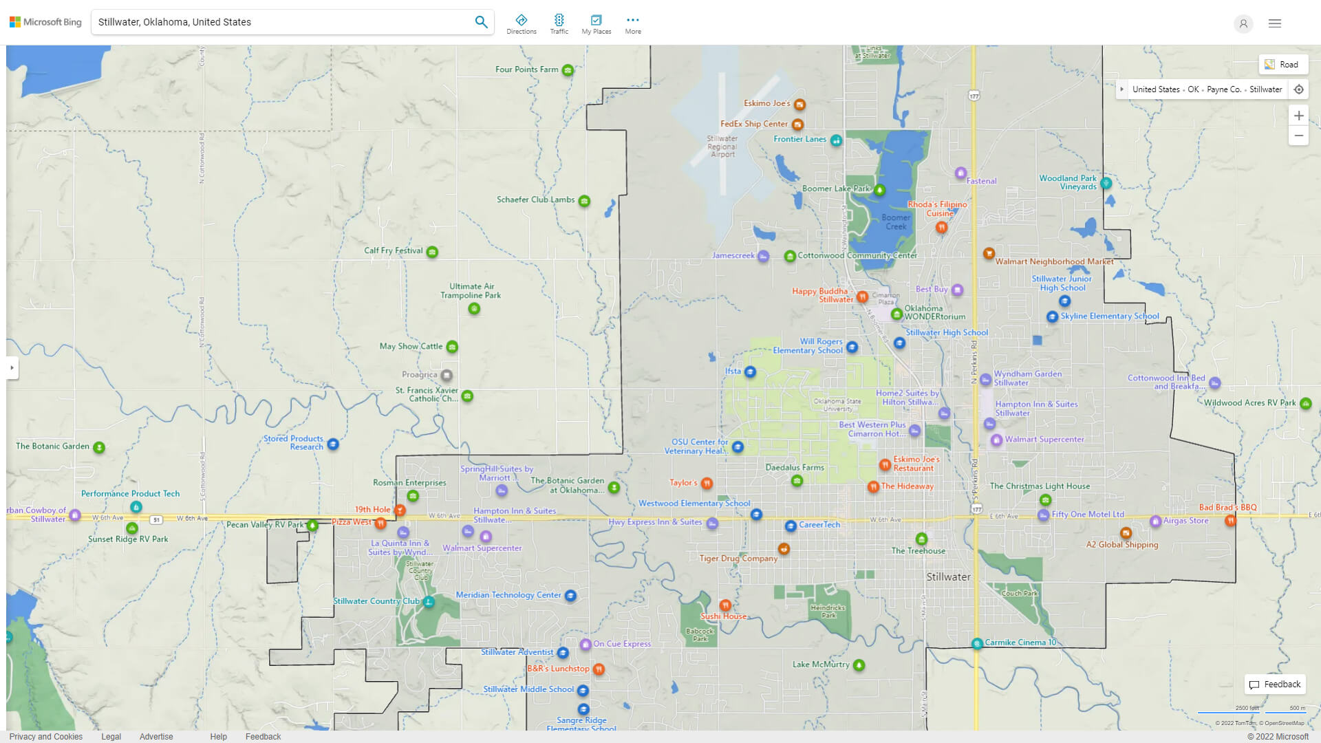 Stillwater, Oklahoma Map