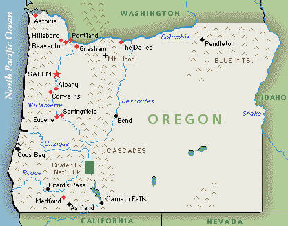 Oregon Map United States