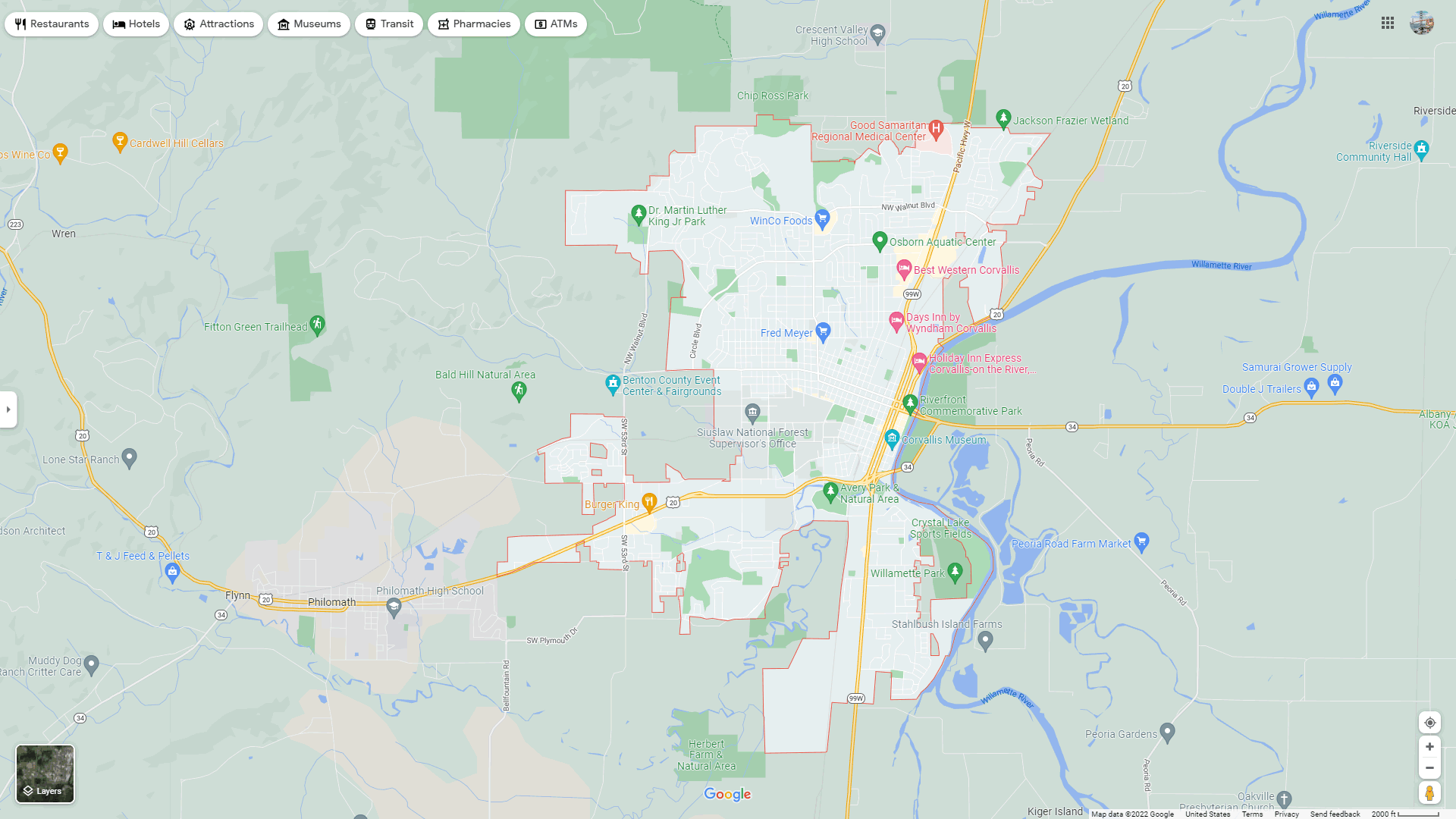 Corvallis Oregon Map - United States