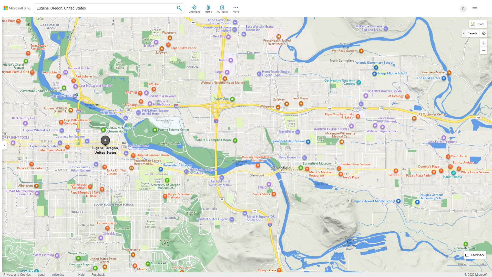 Eugene Oregon Map - United States