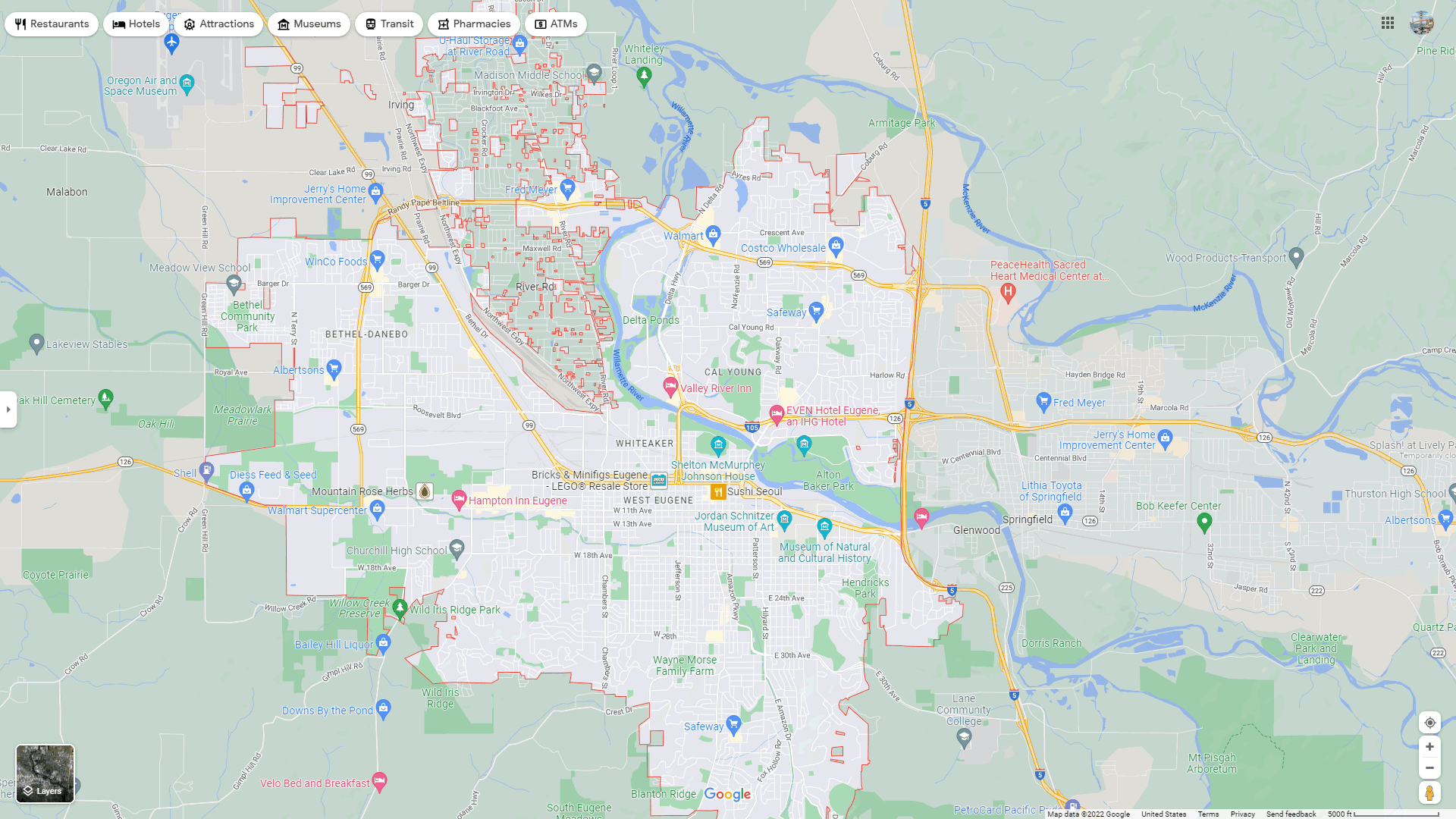 Eugene Oregon Map - United States