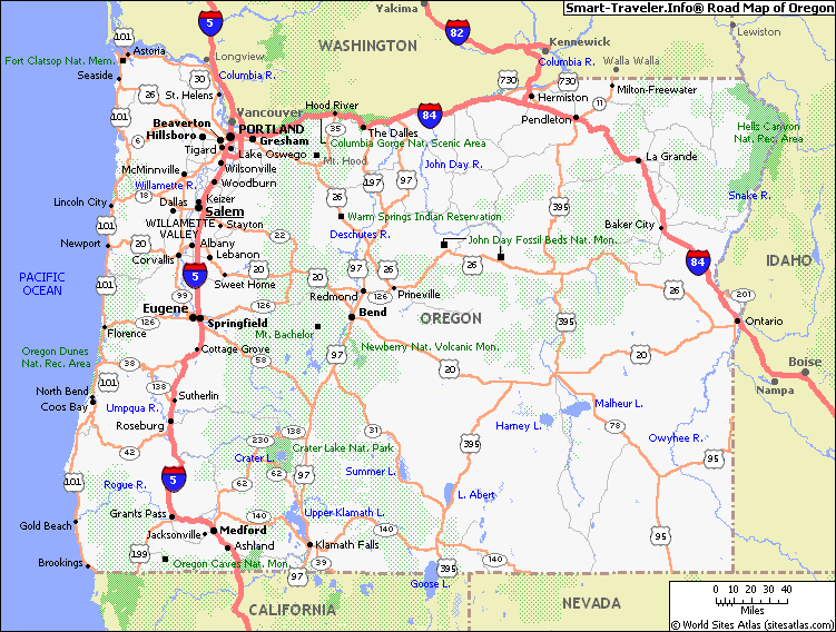 highway map of oregon and washington Oregon Political Map highway map of oregon and washington