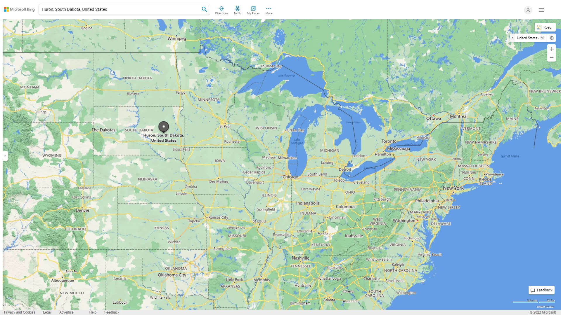 Huron South Dakota Map - United States