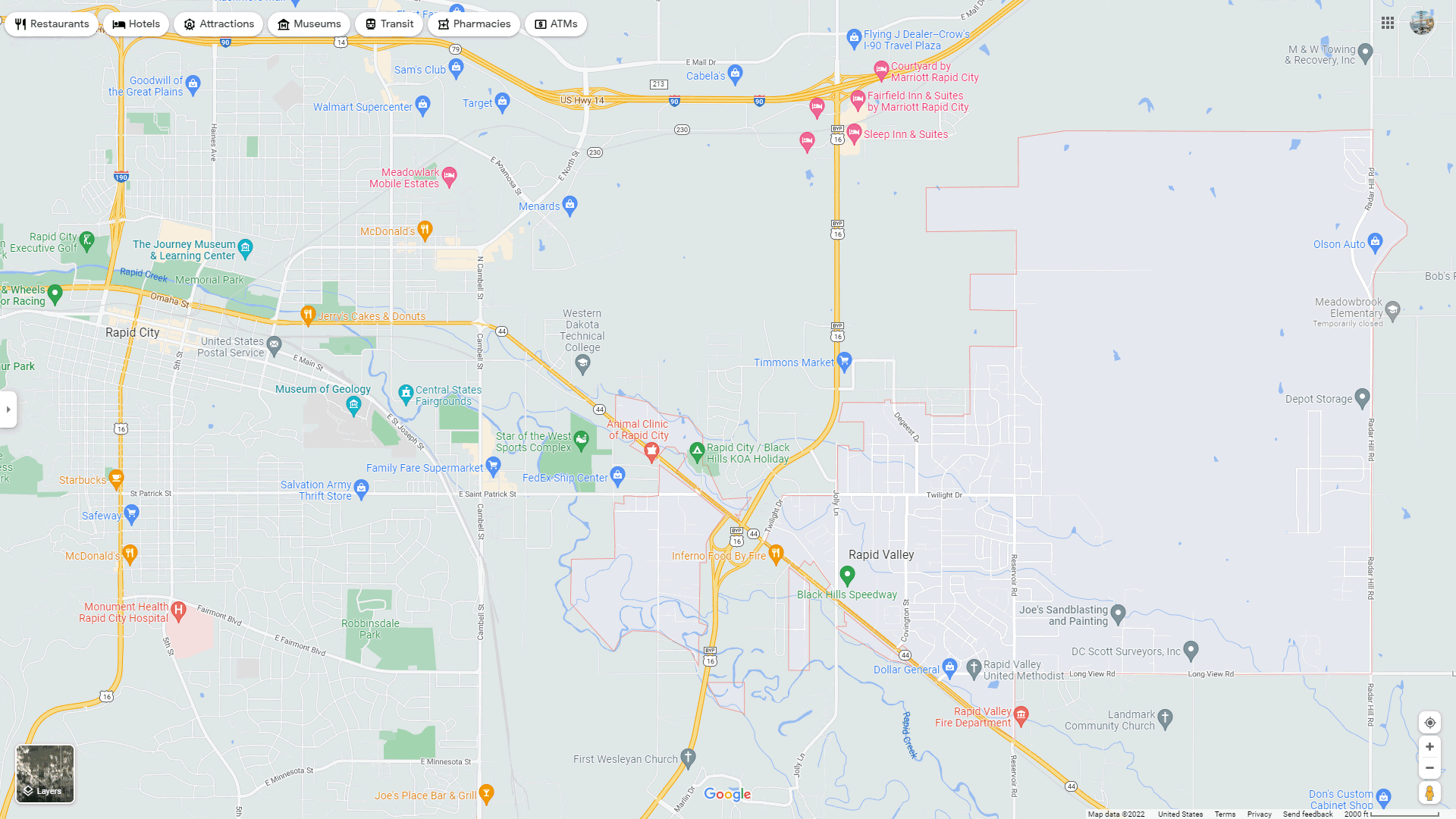 Rapid Valley South Dakota Map