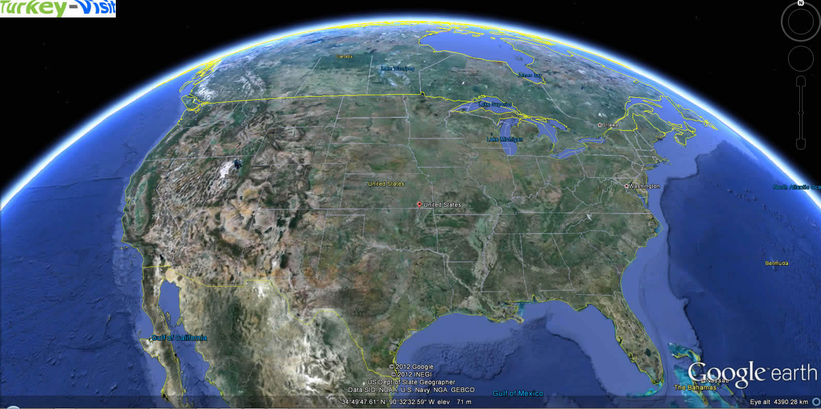 United States Map Globe