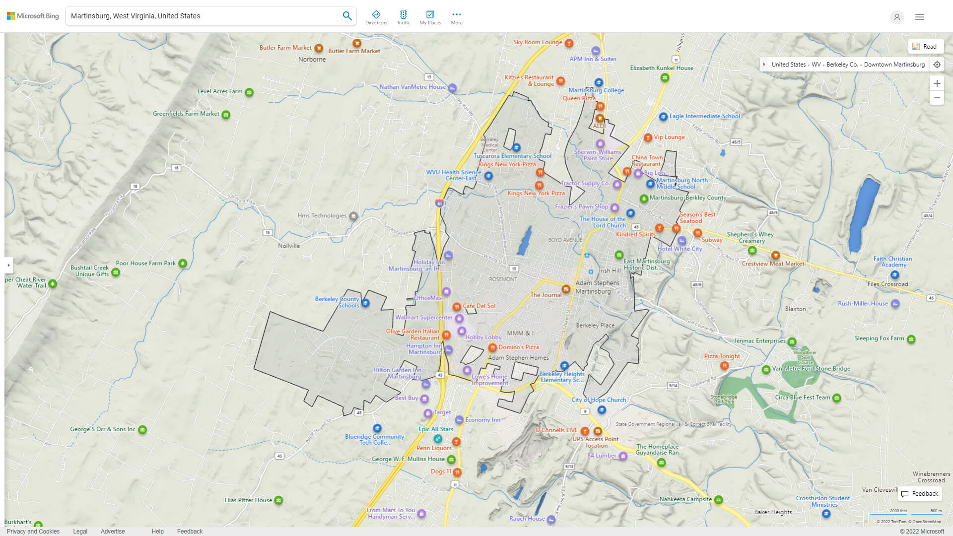 Martinsburg West Virginia Map