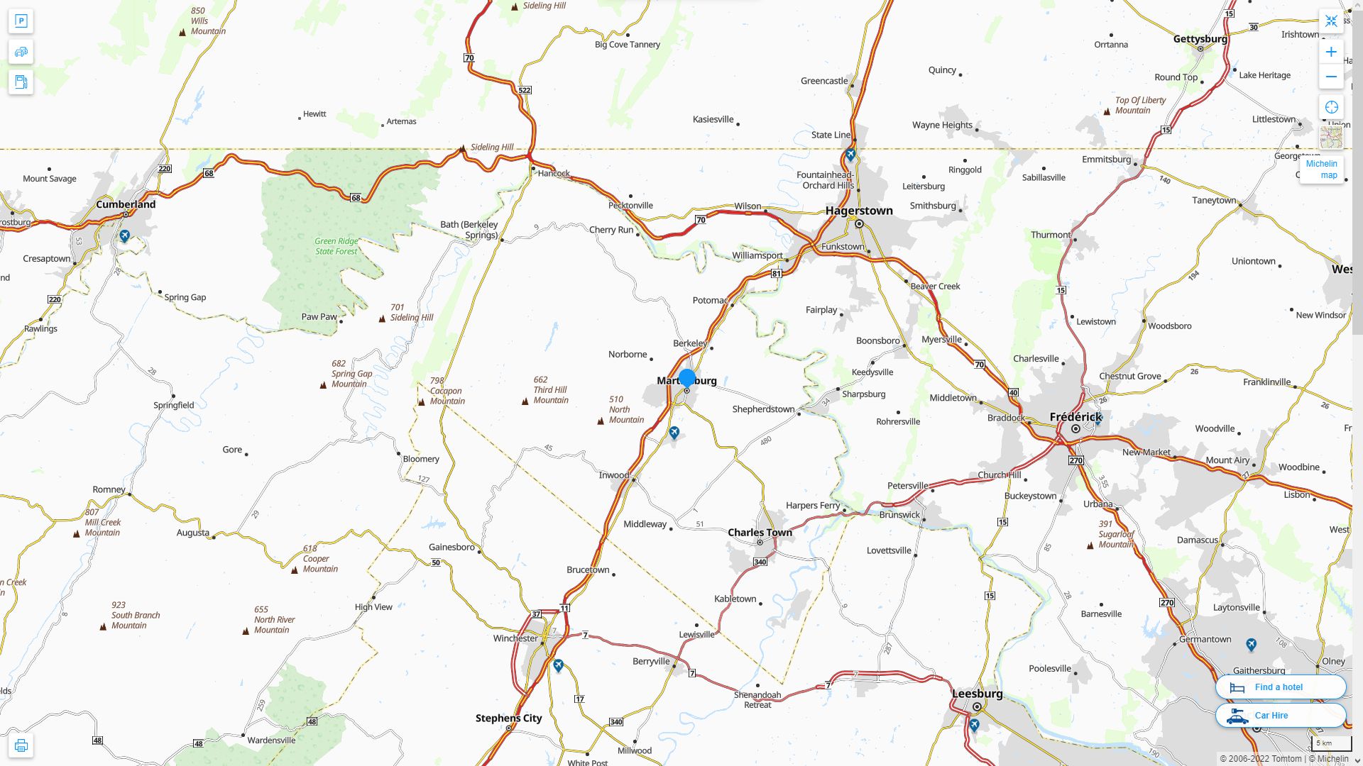 Martinsburg West Virginia Map