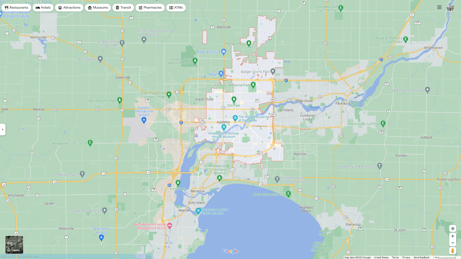 Appleton Wisconsin Map - United States