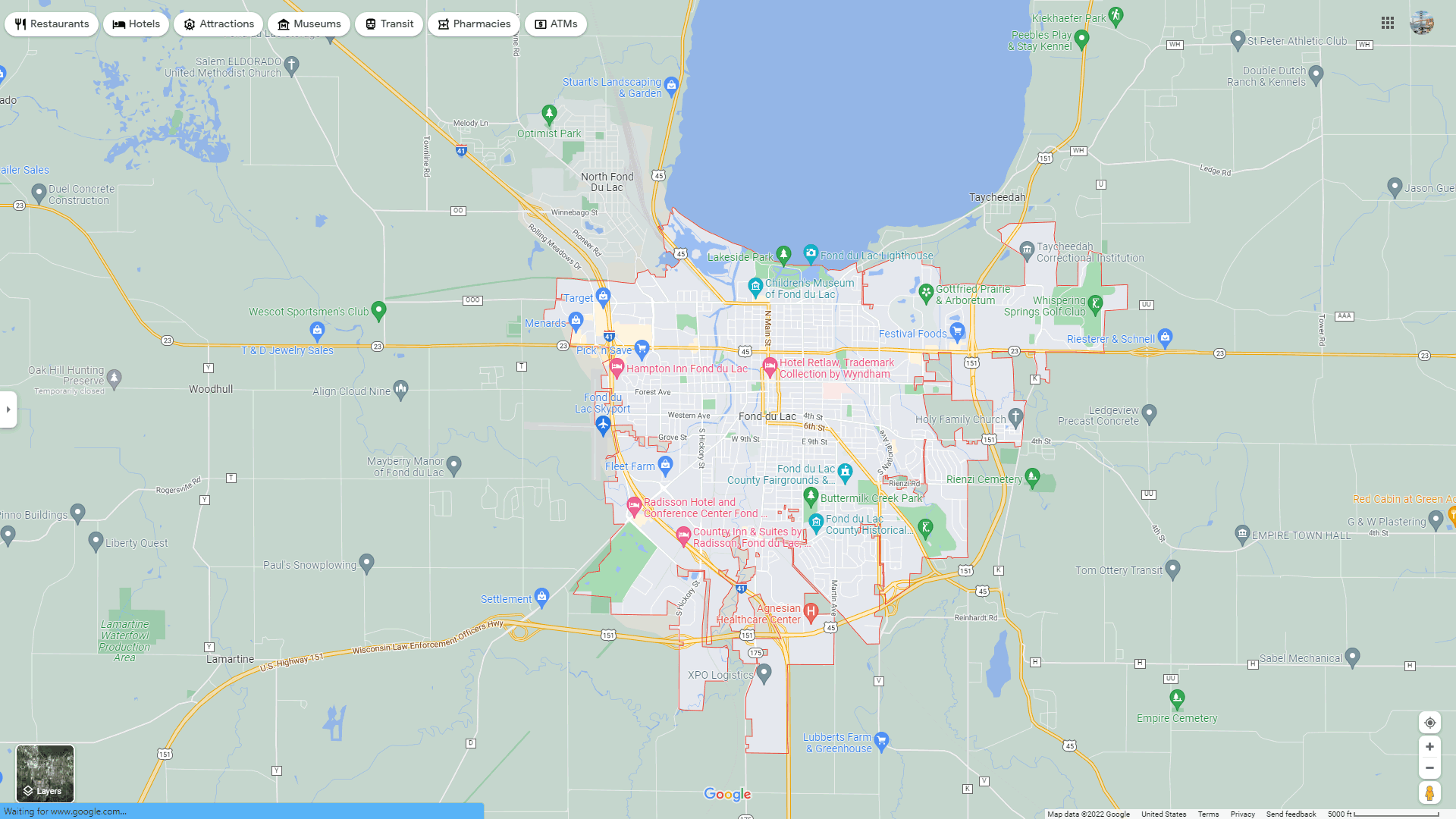 Fond du Lac, Wisconsin Map