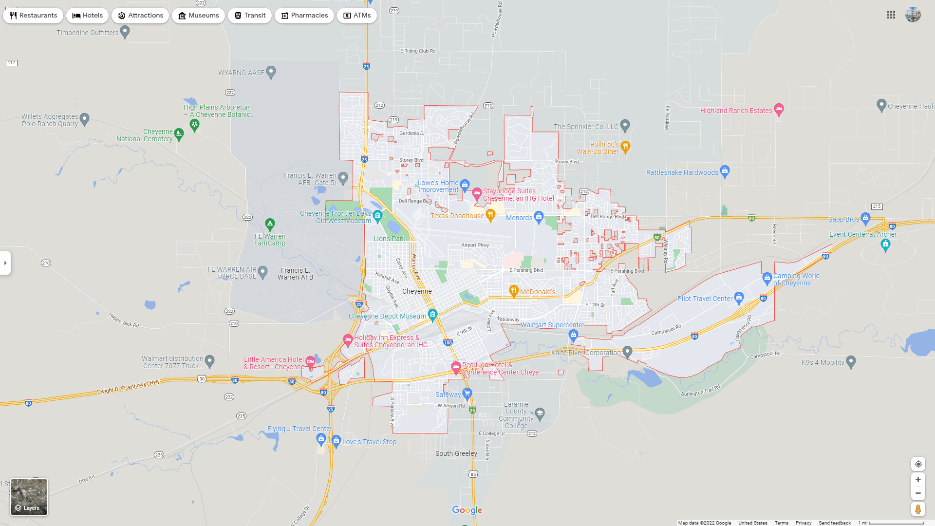 Cheyenne Wyoming Map