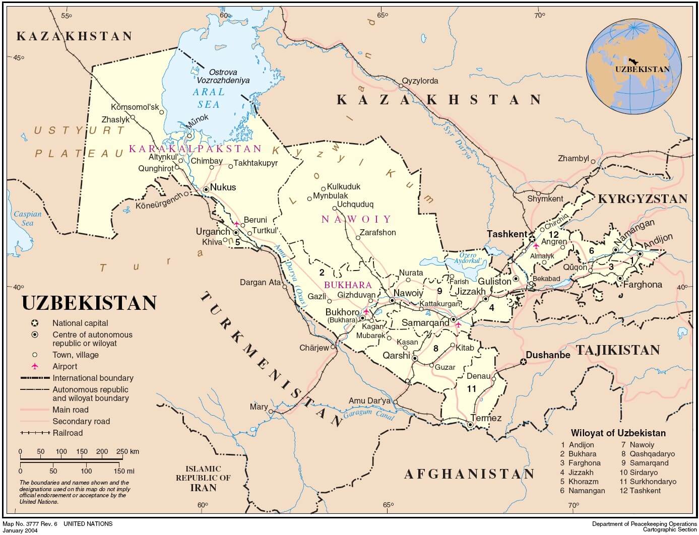 Uzbekistan Map